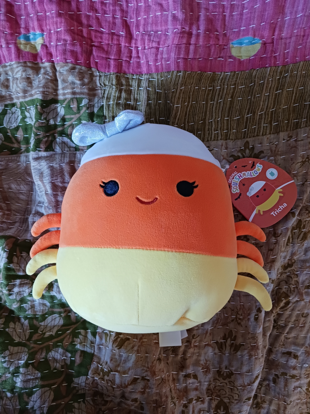 Squishmallows Tricha Candy Corn Spider Plush